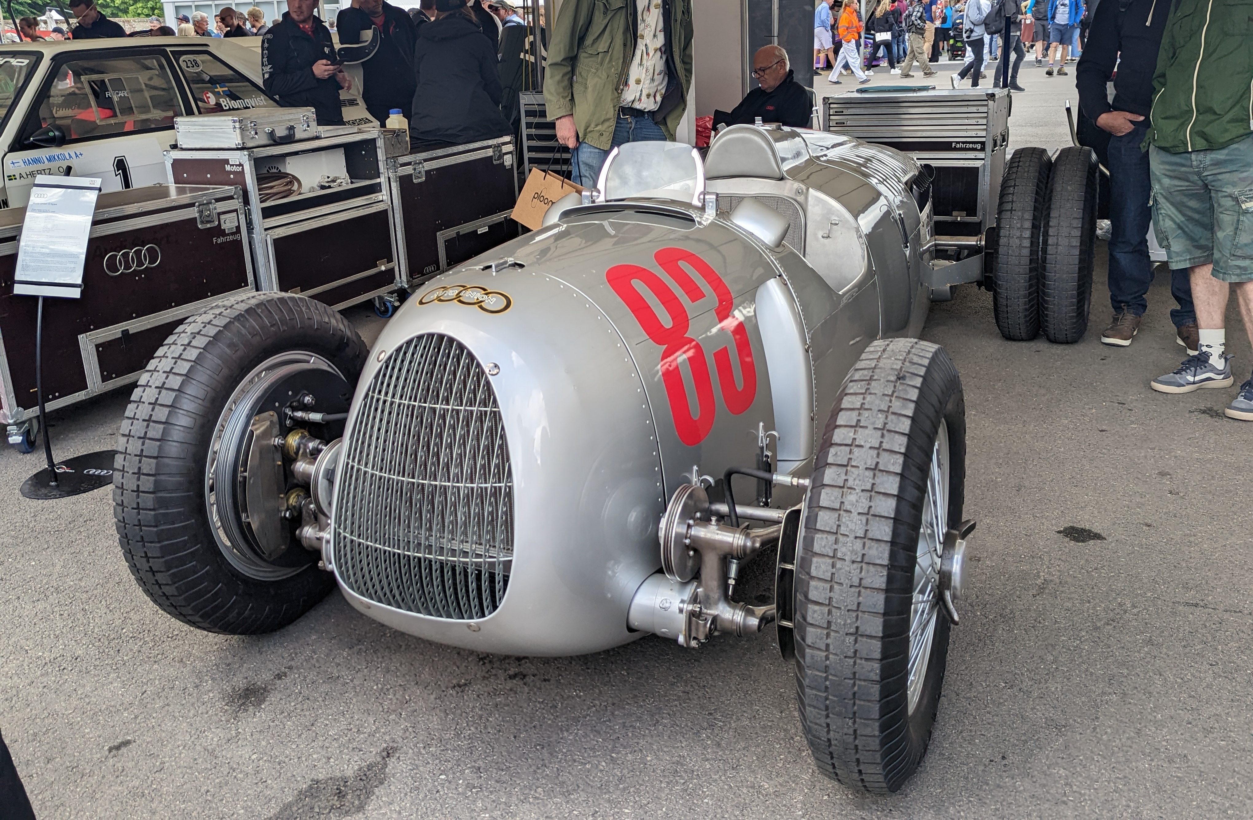 An Auto Union Type C display car photographed in 2022. This is a modern photograph; the file does not establish a specific 1930s chassis’s complete restoration history.