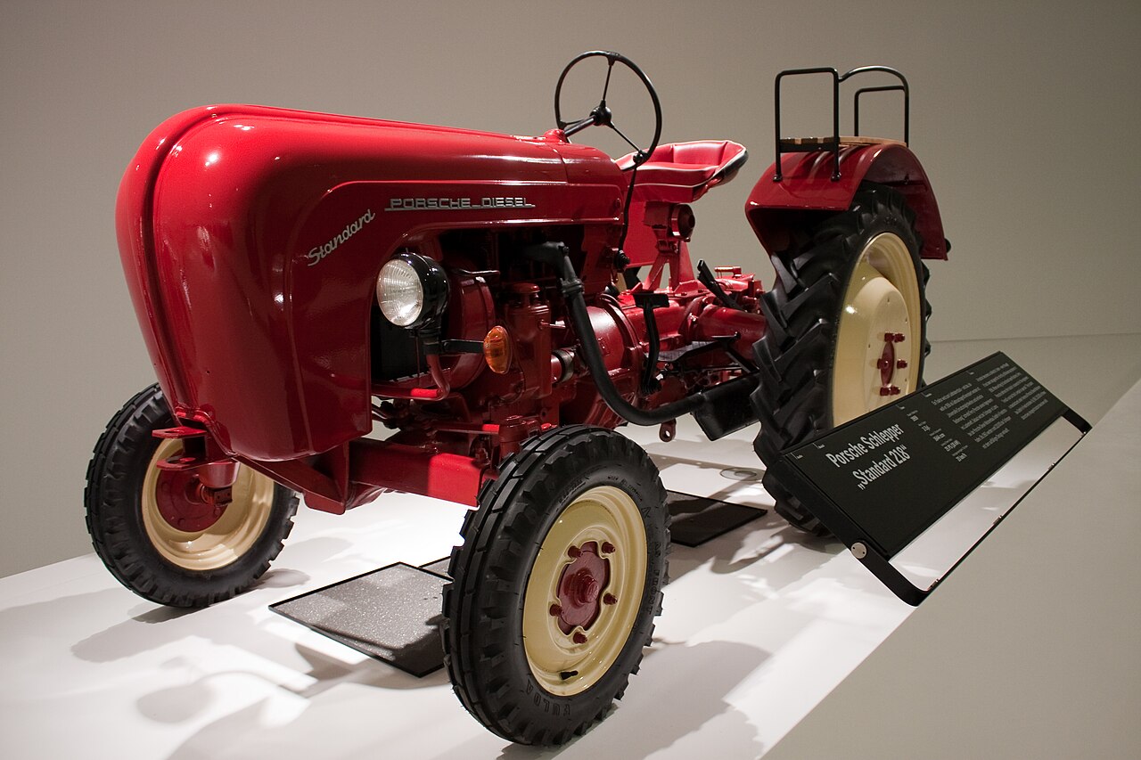Porsche-Diesel Standard 218 in the Porsche Museum, photographed on 5 April 2010. A later production reference, rather than a 1930s tractor prototype.